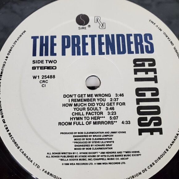The Pretenders Get Close Vinyl Album 1986 - Picture 12 of 15